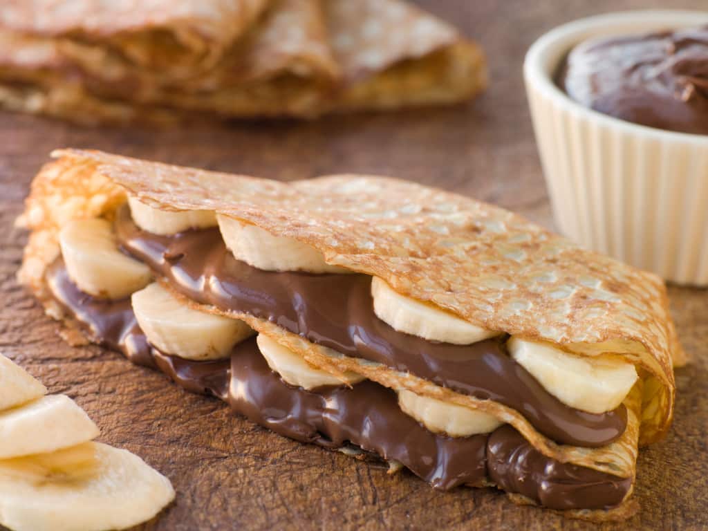 B60CMF Crepes filled with Banana and Chocolate Hazelnut Spread